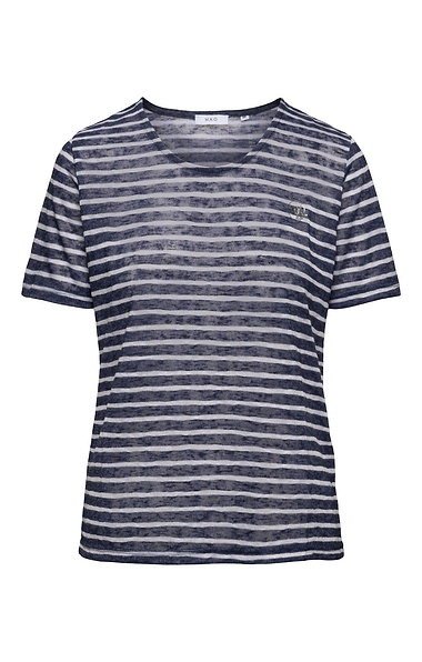 Ladies Round Neck Stripe T-shirt