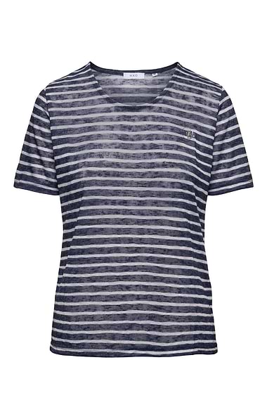 Ladies Round Neck Stripe T-shirt