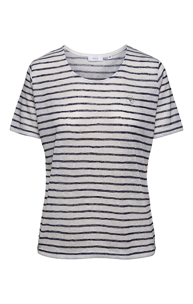Ladies Round Neck Stripe T-shirt