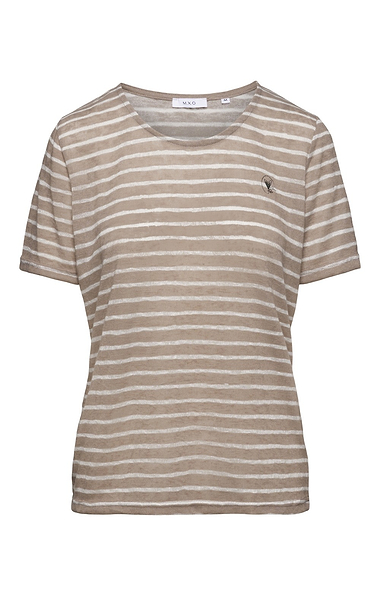 Ladies Round Neck Stripe T-shirt