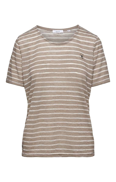 Ladies Round Neck Stripe T-shirt