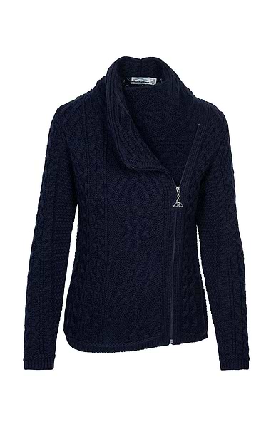 Ladies Aran Zip Jacket