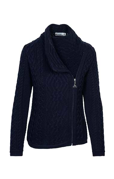 Ladies Aran Zip Jacket