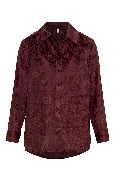 Ladies Devoré Velvet Shirt