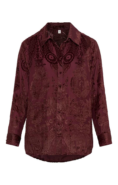 Ladies Devoré Velvet Shirt