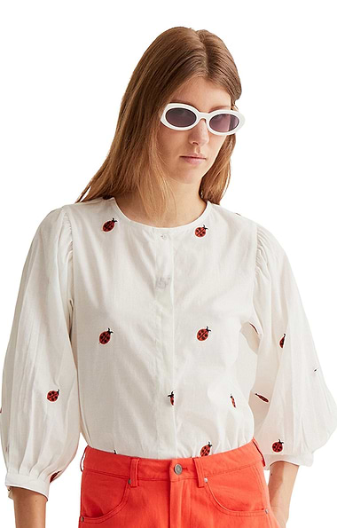Ladies Compania Fantastica Embroidered Ladybird Blouse