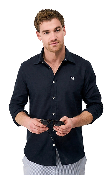 Men's Crew Clothing Long Sleeved Linen Shirt