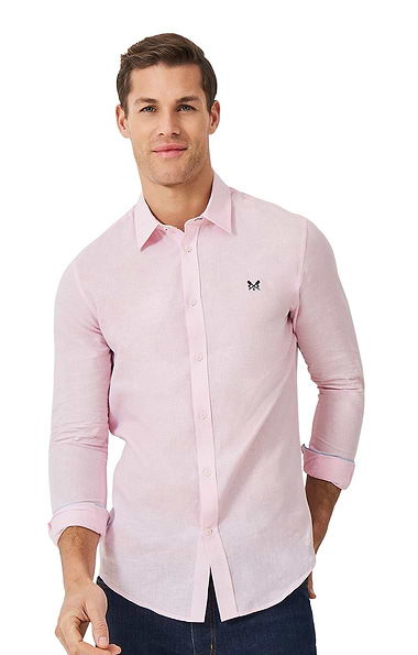 Men's Crew Clothing Long Sleeved Linen Shirt