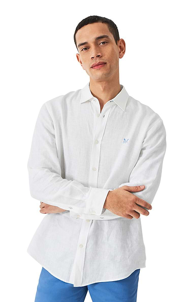 Men's Crew Clothing Long Sleeved Linen Shirt