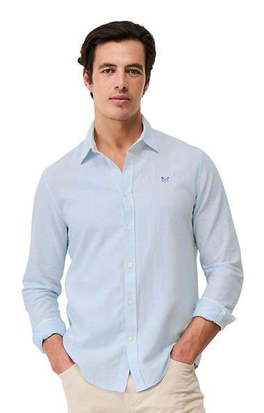 Men's Crew Clothing Micro-Stripe Linen Shirt