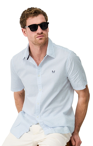 Men's Crew Clothing Short Sleeve Seersucker Shirt