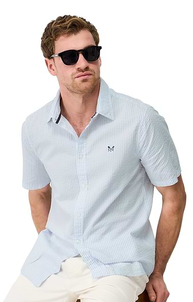 Men's Crew Clothing Short Sleeve Seersucker Shirt