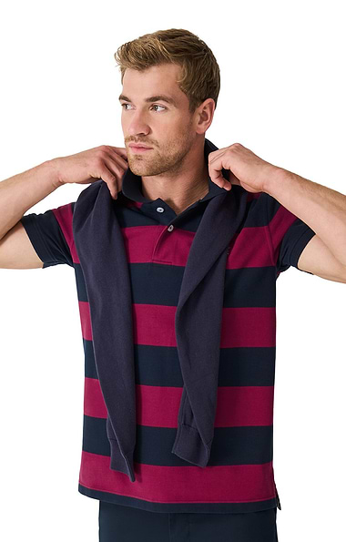 Men's Crew Clothing Rugby Striped Polo Shirt