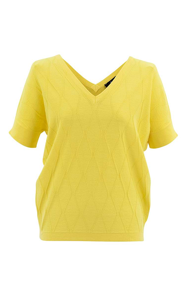 Ladies Marble Short Sleeve V-Neck