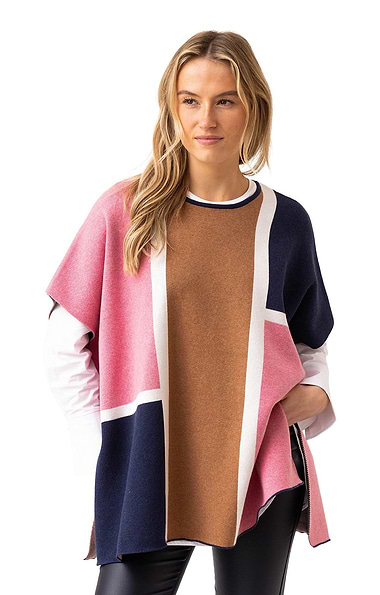 Ladies Marble Cotton-Rich Oversized Cape