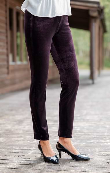 Ladies Velvet Pull-On Trousers