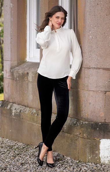 Ladies Velvet Pull-On Trousers