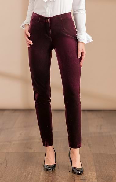 Ladies Velvet Pull-On Trousers