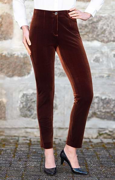 Ladies Velvet Pull-On Trousers