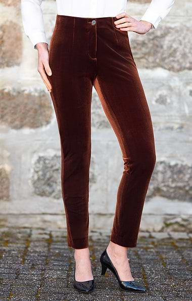 Ladies Velvet Pull-On Trousers