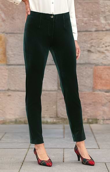 Ladies Velvet Pull-On Trousers