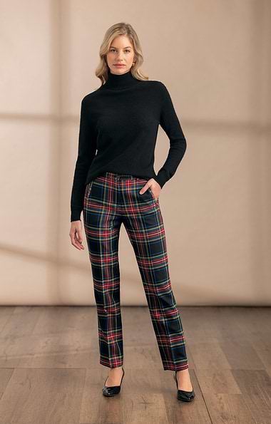 Ladies Classic Plaid Trousers