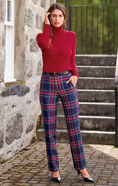 Ladies Classic Plaid Trousers