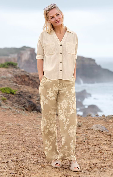 Ladies Floral Print Trousers
