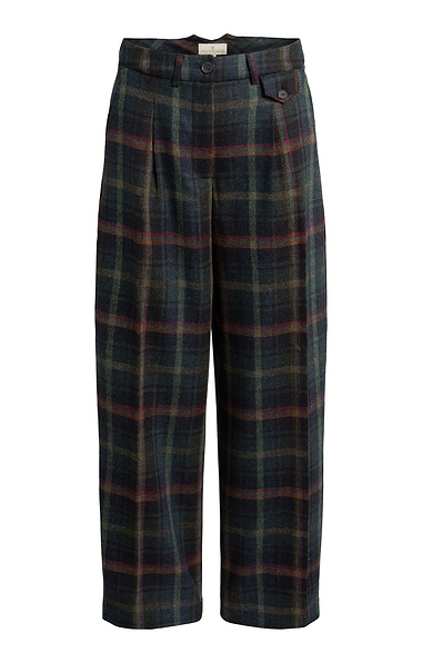 Ladies Modern Wide Leg Tweed Trousers