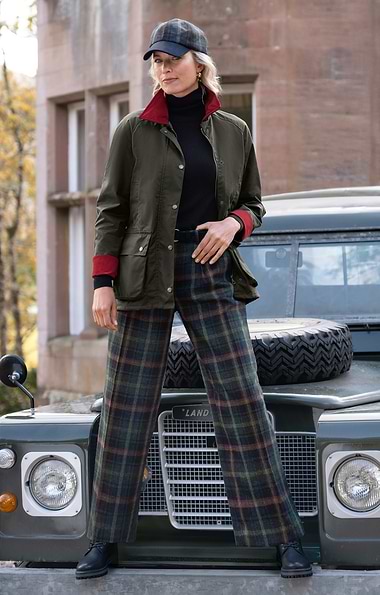 Ladies Modern Wide Leg Tweed Trousers