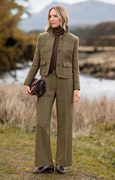 Ladies Wide Leg Tweed Trousers
