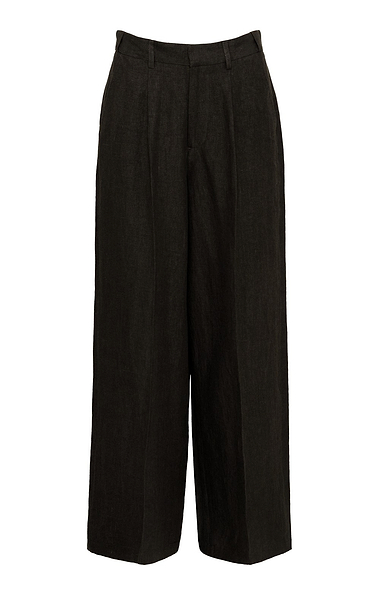Ladies Linen Wide Leg Trousers