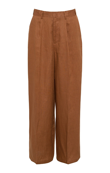 Ladies Linen Wide Leg Trousers