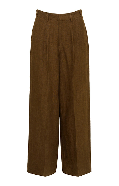 Ladies Linen Wide Leg Trousers