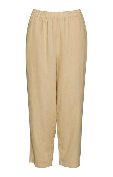 Ladies Linen Blend Crop Trousers