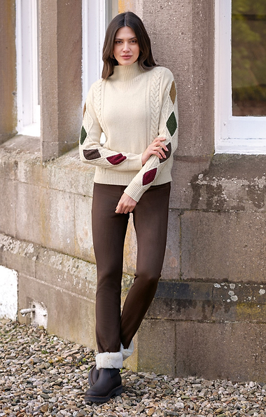 Ladies Faux Suede Pull-on Trousers