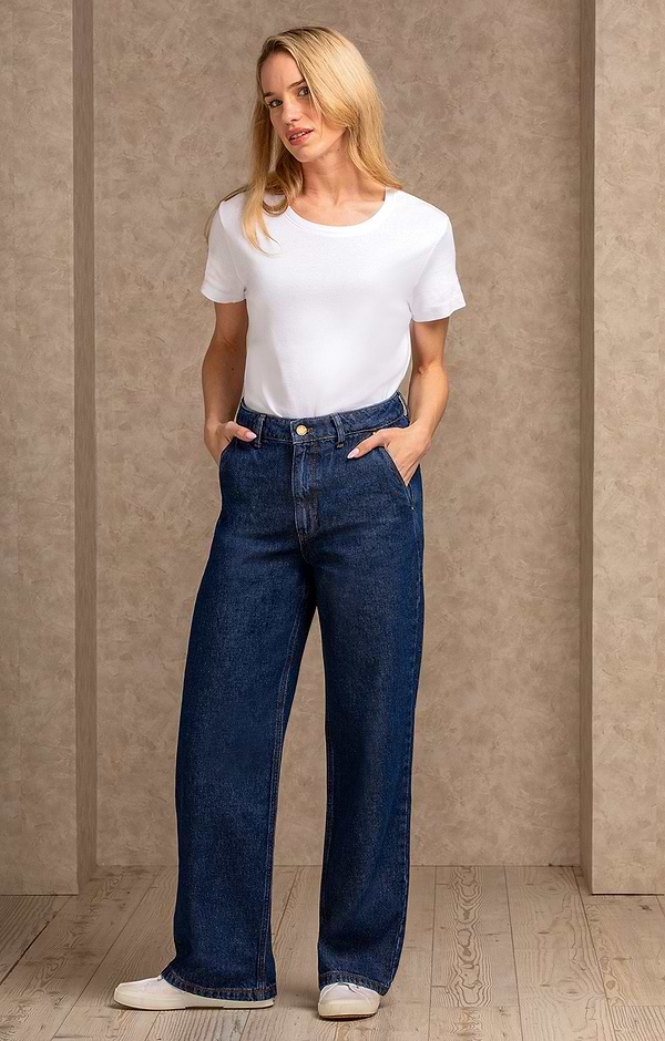 Ladies Wide Leg Denim Jeans