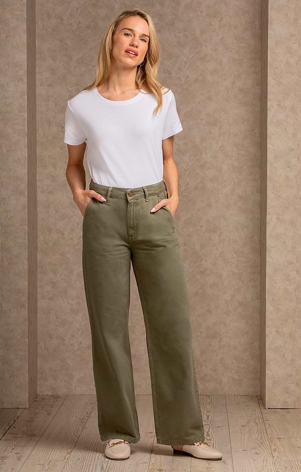 Ladies Wide Leg Denim Jeans