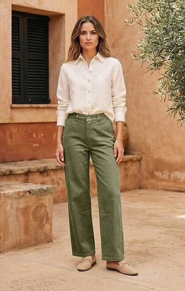 Ladies Wide Leg Denim Jeans
