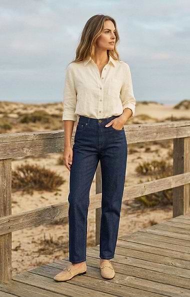 Ladies Peg Top Denim Jeans