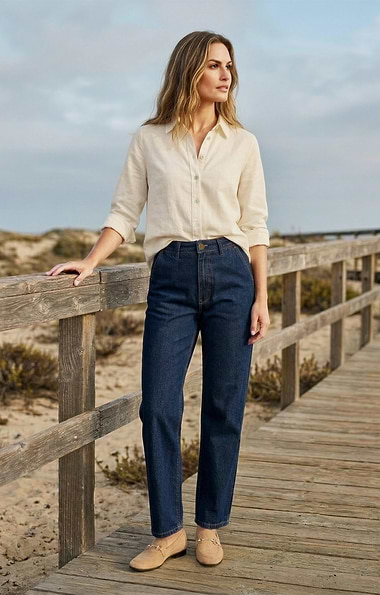 Ladies Peg Top Denim Jeans