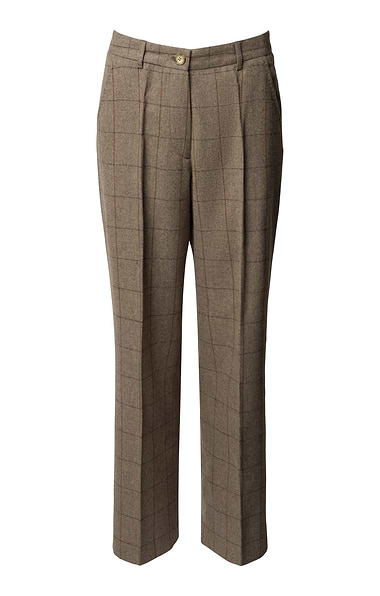 Ladies Wide Leg Wool Blend Trousers