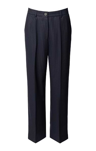 Ladies Wide Leg Wool Blend Trousers