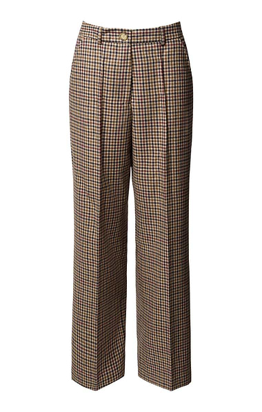 Ladies Wide Leg Wool Blend Trousers