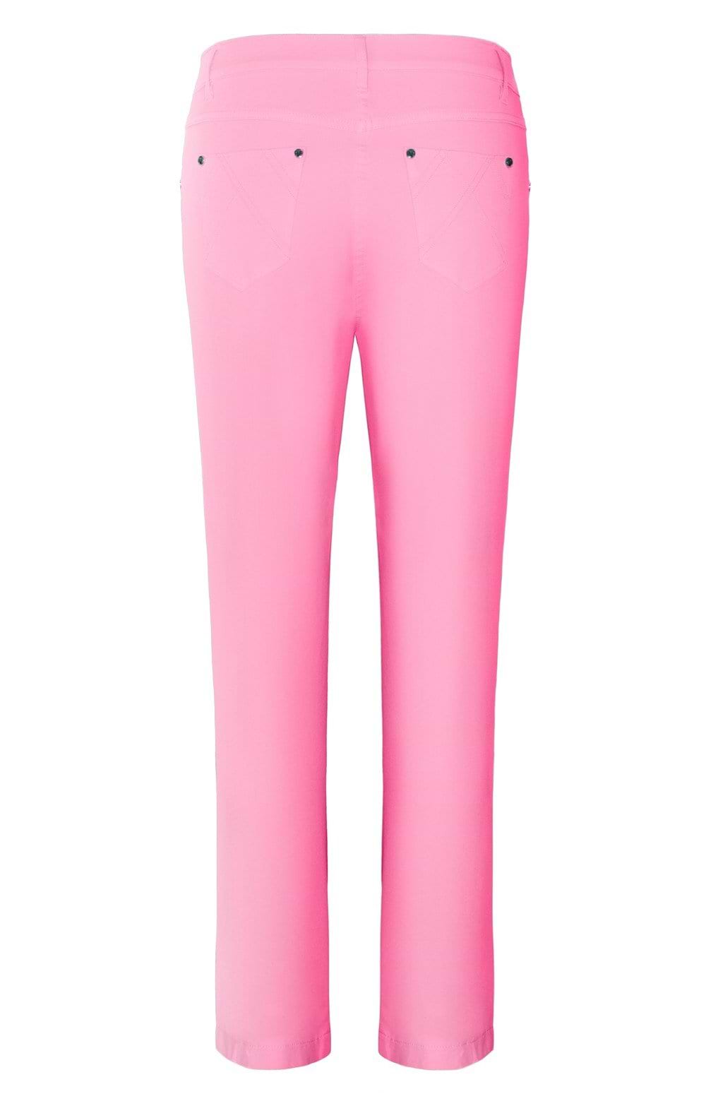 Ladies Marble Five Pocket 7/8 Jeans, Green, Pink House of Bruar