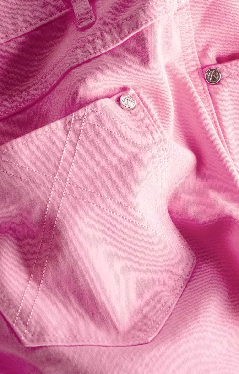 Ladies Marble Five Pocket 7/8 Jeans, Green, Pink House of Bruar