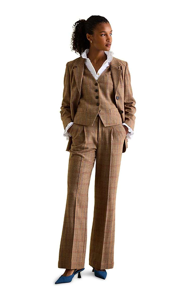 Ladies Joules Wide Leg Tweed Trousers