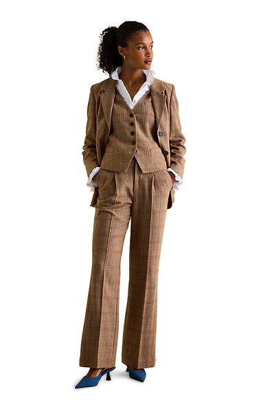 Ladies Joules Wide Leg Tweed Trousers