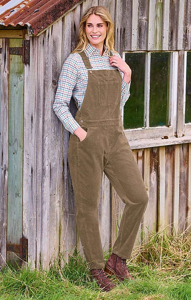 Ladies Cord Dungarees