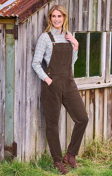 Ladies Cord Dungarees
